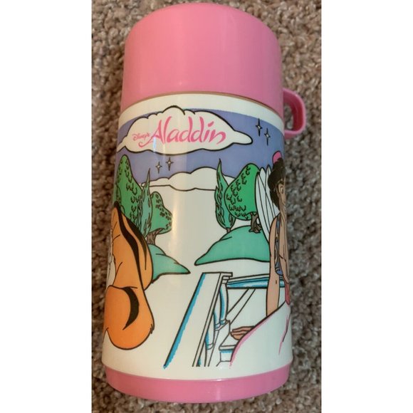 Vintage 1992 DISNEY Aladdin Jasmine Lotus Flower Lunch Box Kit W/ Thermos NWT - Picture 4 of 12